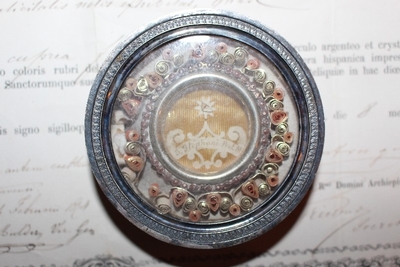 Relic St. Stephani Prof. M. With Document en full silver, Italy 19th century