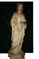Religious Statue en SANDSTONE POLYCHROME, dutch 19th century