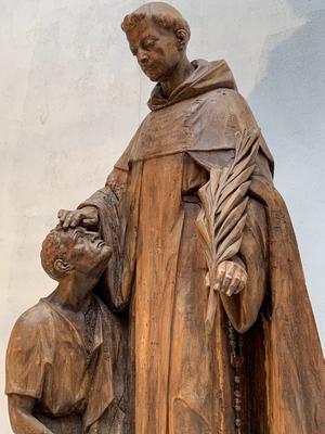 Religious Statue en hand-carved wood / PROFESSIONALLY PRESERVED, Dutch 19th century