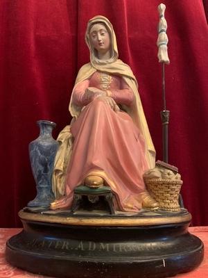 Religious Statue en Plaster polychrome, Paris France 19th century