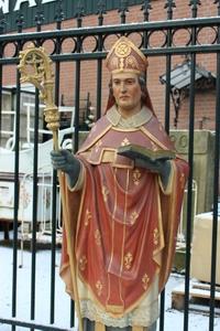 Religious Statue en plaster polychrome, Belgium 19th century