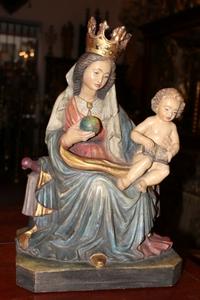 Religious Statue en wood polychrome, Italy 20th century