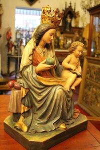 Religious Statue en wood polychrome, Italy 20th century