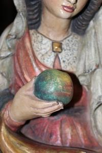 Religious Statue en wood polychrome, Italy 20th century