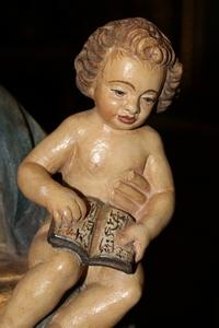 Religious Statue en wood polychrome, Italy 20th century