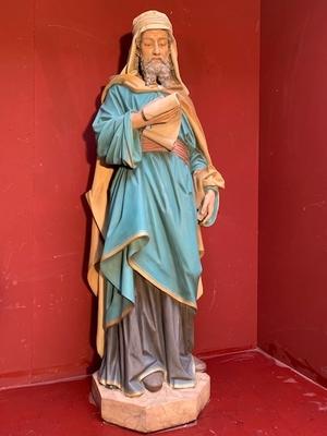 Religious Statue en Terra-Cotta polychrome, France 19th century