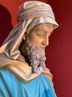 Religious Statue en Terra-Cotta polychrome, France 19th century