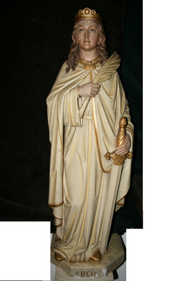 Religious Statue en SANDSTONE POLYCHROME, dutch 19th century