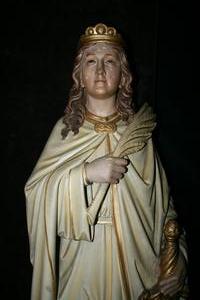 Religious Statue en SANDSTONE POLYCHROME, dutch 19th century