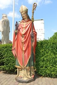 Religious Statue en Terra-Cotta polychrome, France 19th century