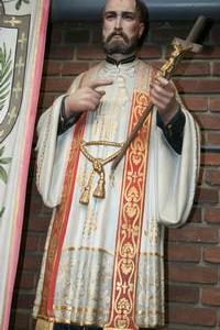 Religious Statue en PLASTER POLYCHROME, Belgium 19th century