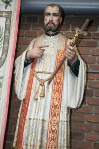 Religious Statue en PLASTER POLYCHROME, Belgium 19th century