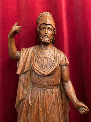 Religious Statue en hand-carved wood Oak, France 19th century ( anno 1875 )