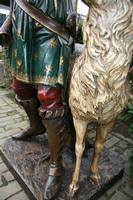 Religious Statue en wood polychrome, Belgium 19th century