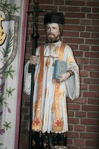 Religious Statue en PLASTER POLYCHROME, Belgium 19th century