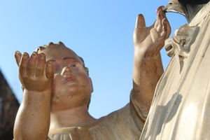 Religious Statue St. Aloysius en plaster polychrome, France 19th century