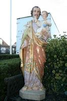 Religious Statue St. Joseph en PLASTER POLYCHROME, France 19th century