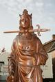 Religious Statue St. Lucia en wood oak, Belgium 19th century