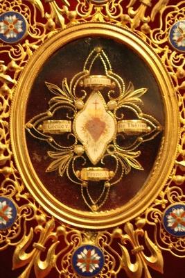 Reliquary en Brass / Gilt / Enamel, France 19th century