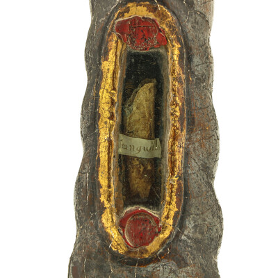 Reliquary - Arm Ex Ossibus M. Tranquilli en Wood / Glass , Italy  18 th century ( Anno 1785 )