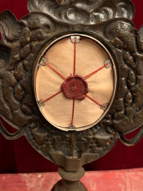 1 Reliquary Baroque Relics Of St. Mary & St. Joseph / St. Petrus Ap. / St. Antonius Of Padua Conf. / St. Eugenius Mart. / St. Livinus Mart. / St. Rosalia Virg. / St. Henricus Imp. / St. Ludovicus-Louis Regis .