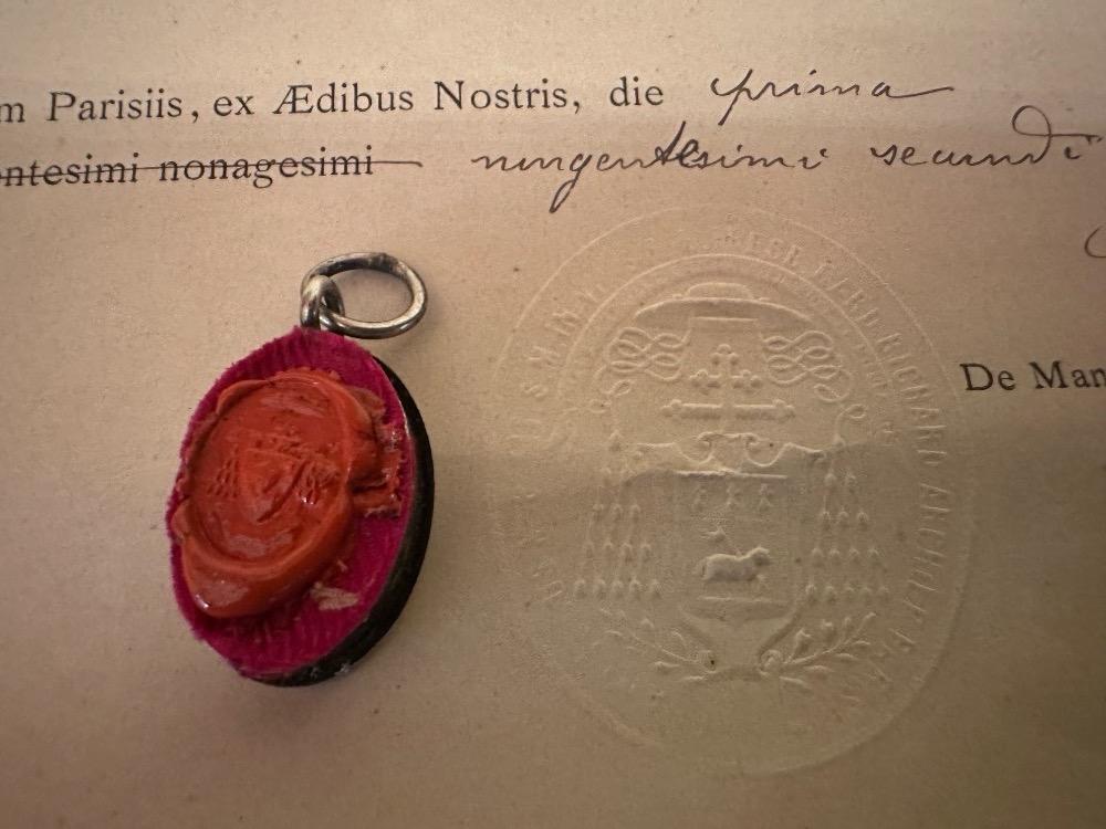 1  Reliquary - First Class Relic Ex Ossibus St. Constansia With Document