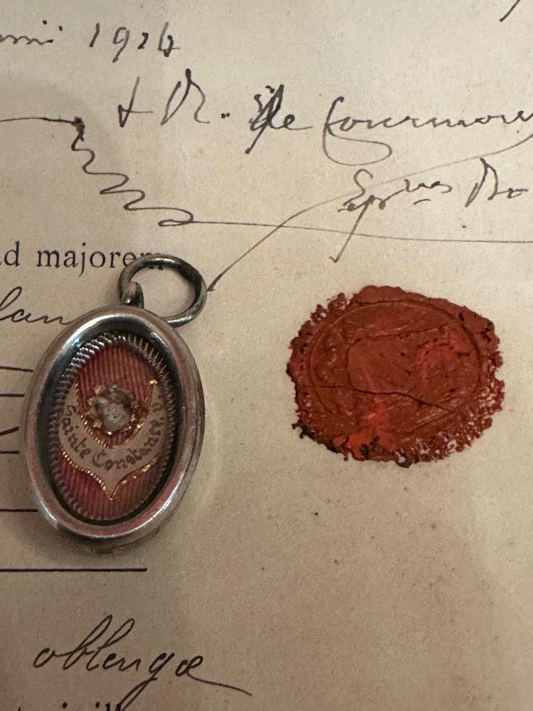 1  Reliquary - First Class Relic Ex Ossibus St. Constansia With Original Document