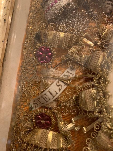 1  Reliquary / Monastery - Work Relics St. Celsii & St. Rosii Ex Ossibus Wax Medallion Madonna