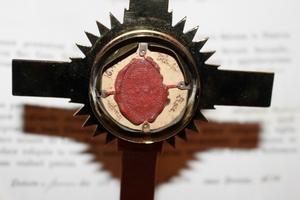 Reliquary Of The True Cross With Document Originally Sealed Belgium 19th century (1836)