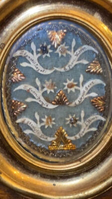 Reliquary - Relic en Wood / Glass , Italy  19 th century