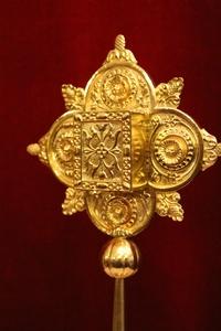 Reliquary Relic Deindum B.M.V. & Ex Pallio St. Joseph Sp. en Full Bronze / Gemstones, France 19th century