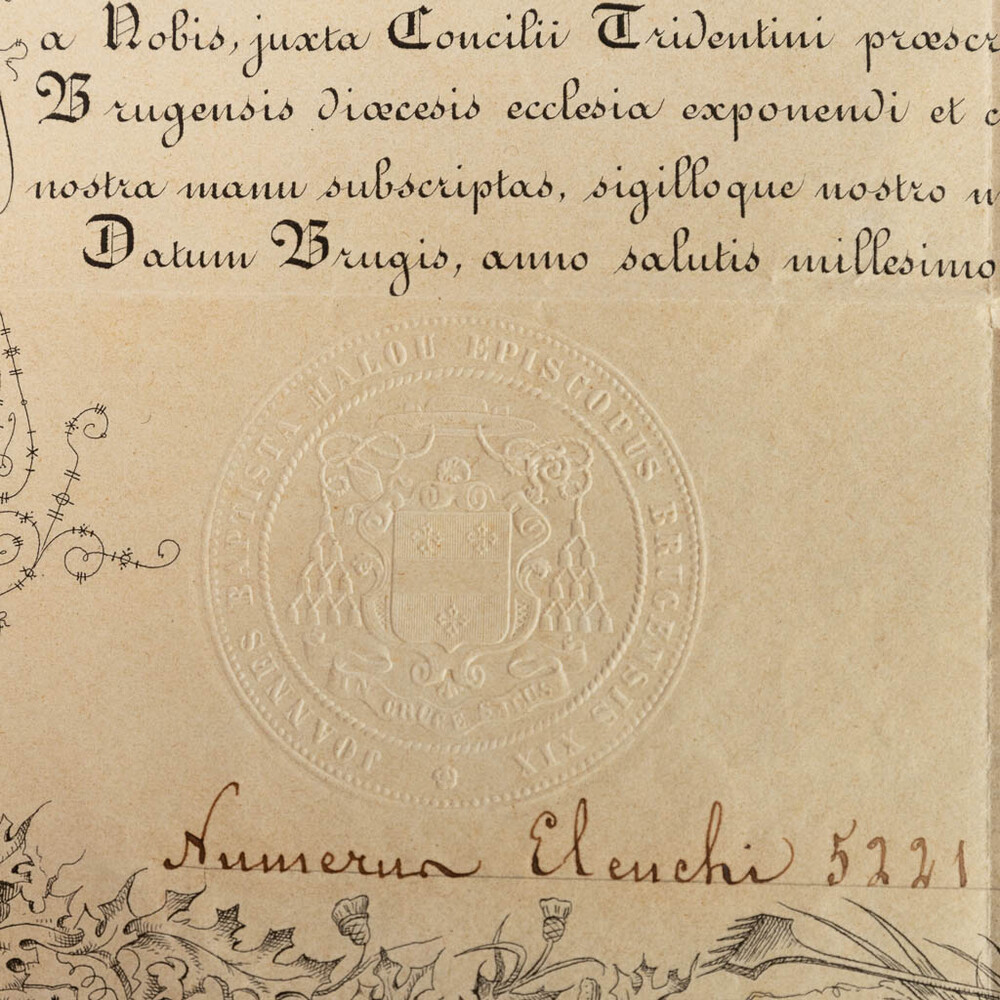 1  Reliquary - Relic Ex Arca Sepulcrali Sancti Alois Gonzagae, Confessoris. With Original Document