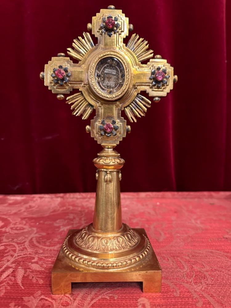 1  Reliquary - Relic Ex Ligno S. Crucis D.N.J.C. With Original Case