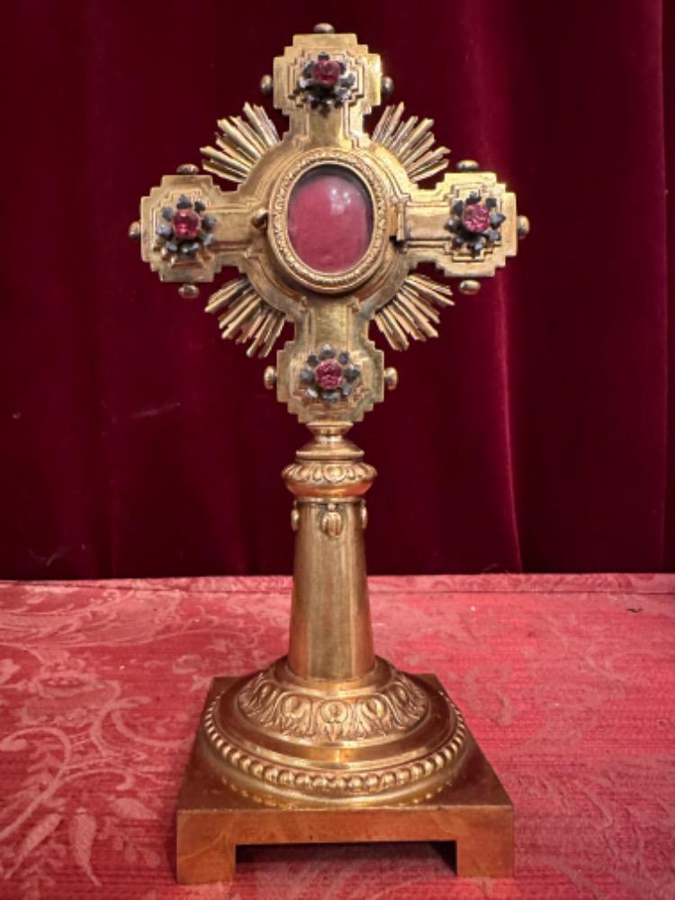 1  Reliquary - Relic Ex Ligno S. Crucis D.N.J.C. With Original Case