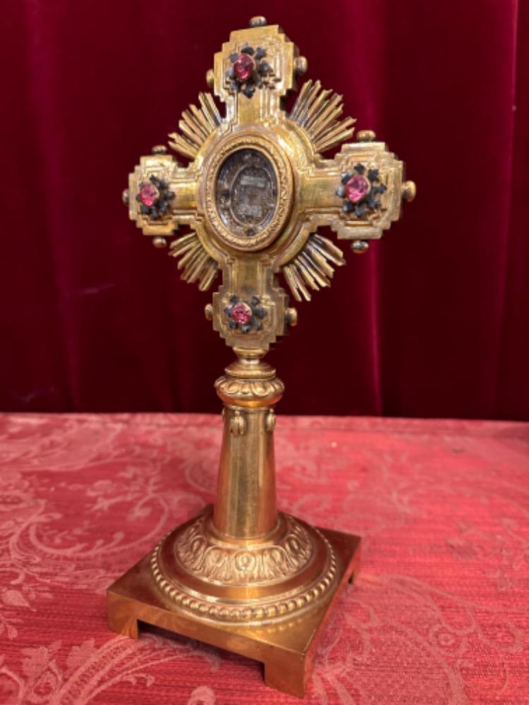 1  Reliquary - Relic Ex Ligno S. Crucis D.N.J.C. With Original Case