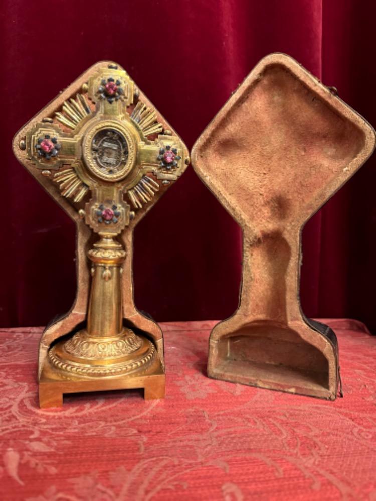 1  Reliquary - Relic Ex Ligno S. Crucis D.N.J.C. With Original Case