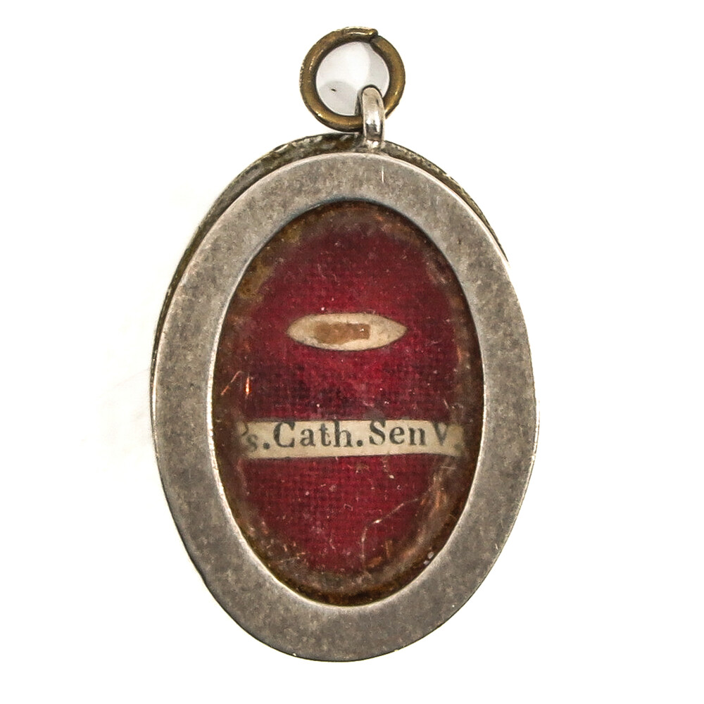 1  Reliquary - Relic Ex Ossibus Catharina Van Sienna With Original Document