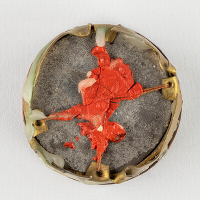 Reliquary - Relic Ex Ossibus Of S. Guirini M With Original Document en Brass / Glass / Wax Seal, Belgium  19 th century