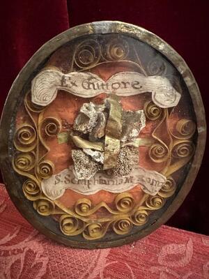 1  Reliquary - Relic Ex Ossibus Relic St. Scraphianis Martyr Romae