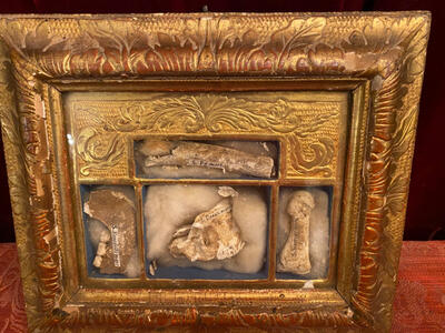 Reliquary - Relic Ex Ossibus Relics  en Wood / Glass / Originally Sealed , 19 th century