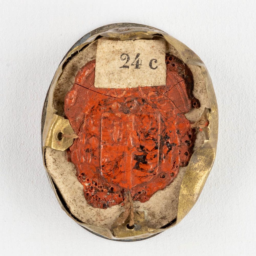 1  Reliquary - Relic Ex Ossibus Sancta Barbara Virg. Martyris. With Original Document