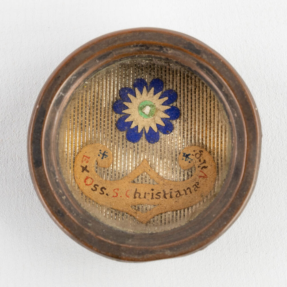 1  Reliquary - Relic Ex Ossibus Sancta Christina Verginis. With Original Document