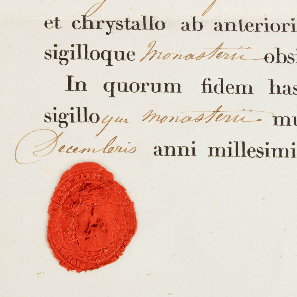 1  Reliquary - Relic Ex Ossibus Sancta Digni M. With Original Document