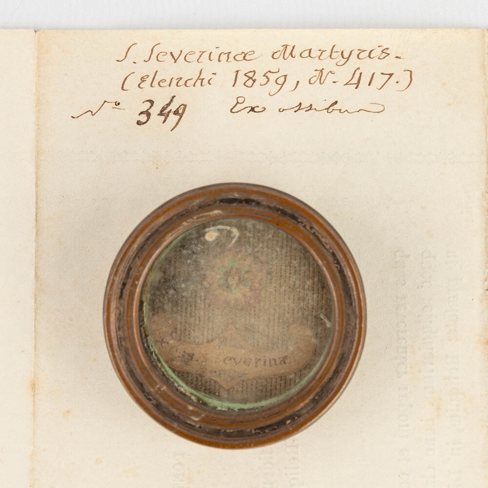 1  Reliquary - Relic Ex Ossibus Sancta Severinae Martyris. With Original Document