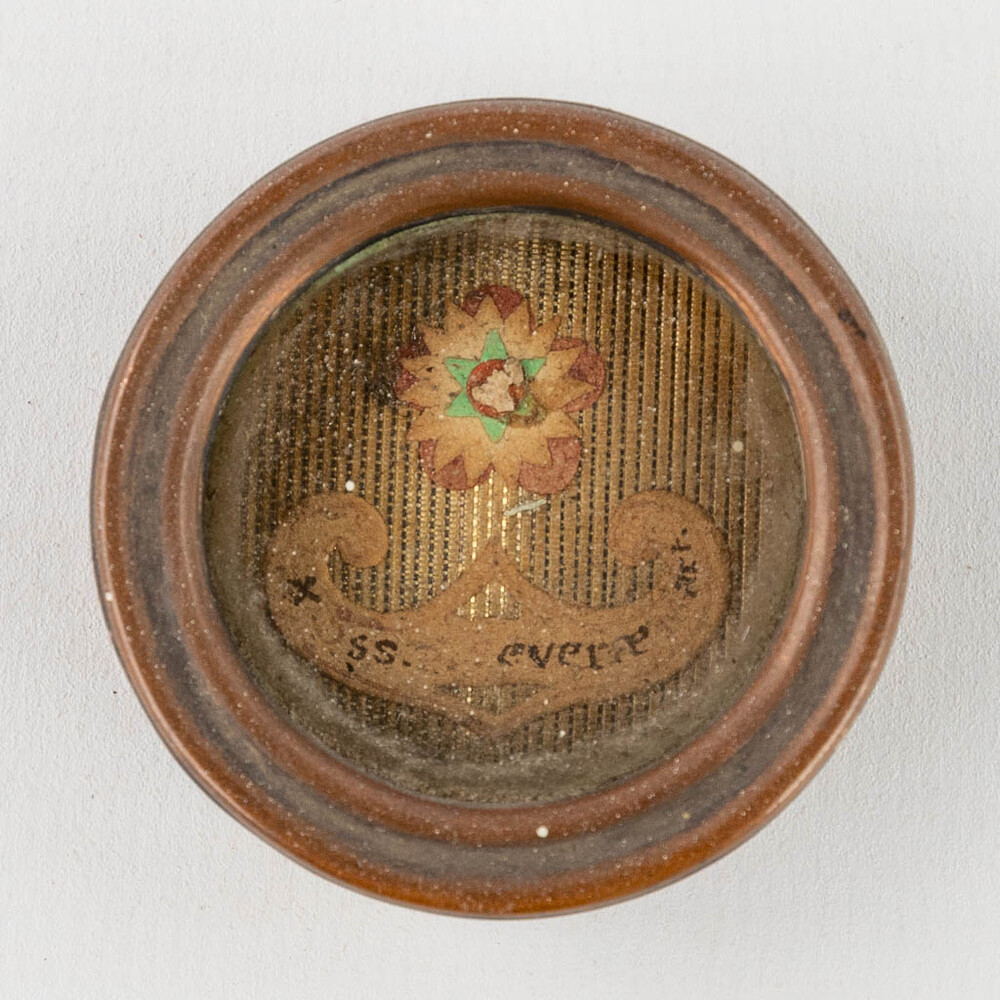 1  Reliquary - Relic Ex Ossibus Sanctae Severae Martyris With Original Document