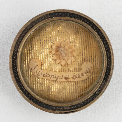 Reliquary - Relic Ex Ossibus Sancti Dionysii Areap. With Original Document en Brass / Glass / Wax Seal, Belgium  19 th century ( Anno 1858 )