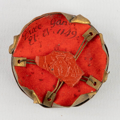 Reliquary - Relic Ex Ossibus Sancti Donati Martyris  With Original Document en Brass / Glass / Wax Seal, Belgium  19 th century