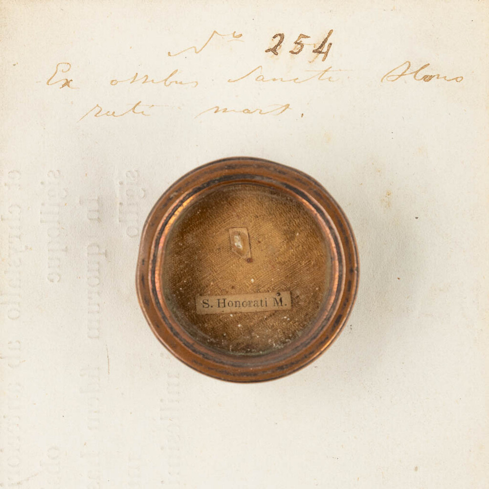 1  Reliquary - Relic Ex Ossibus Sancti Honorati Martyr With Original Document