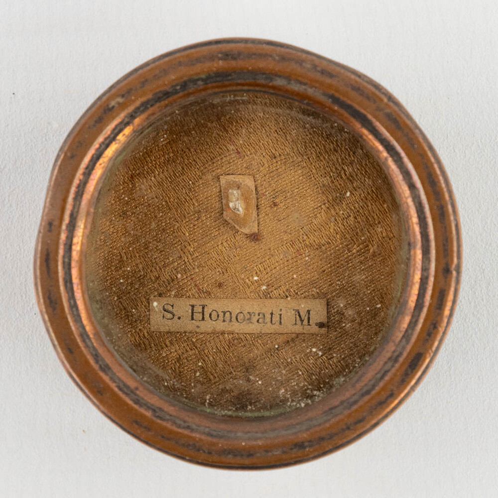 1  Reliquary - Relic Ex Ossibus Sancti Honorati Martyr With Original Document