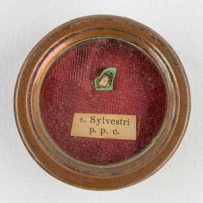Reliquary - Relic Ex Ossibus Sancti Sylvestri P. P. C. With Original Document en Brass / Glass / Wax Seal, Belgium  19 th century ( Anno 1858 )